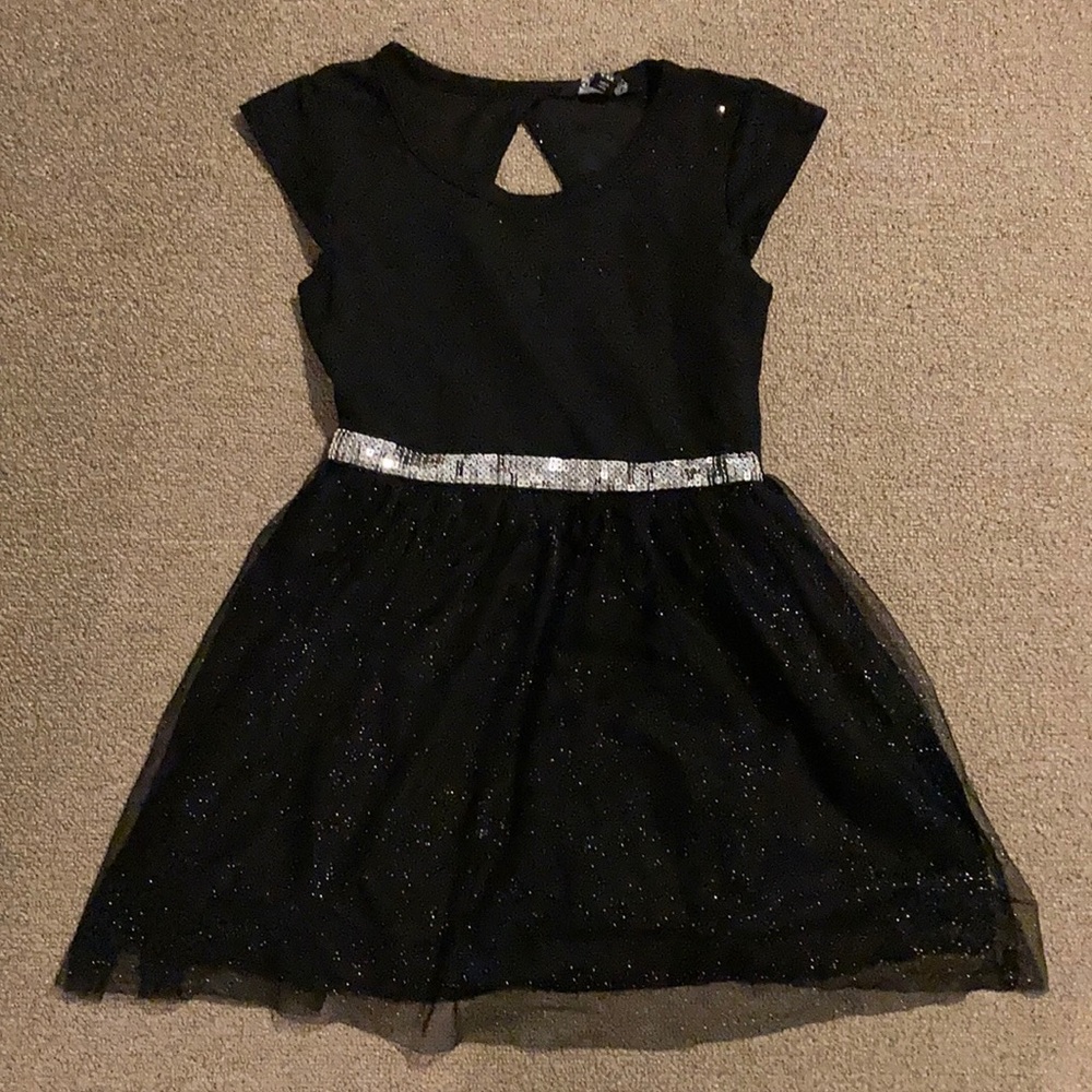 Little girls party dress with sequin belt detail